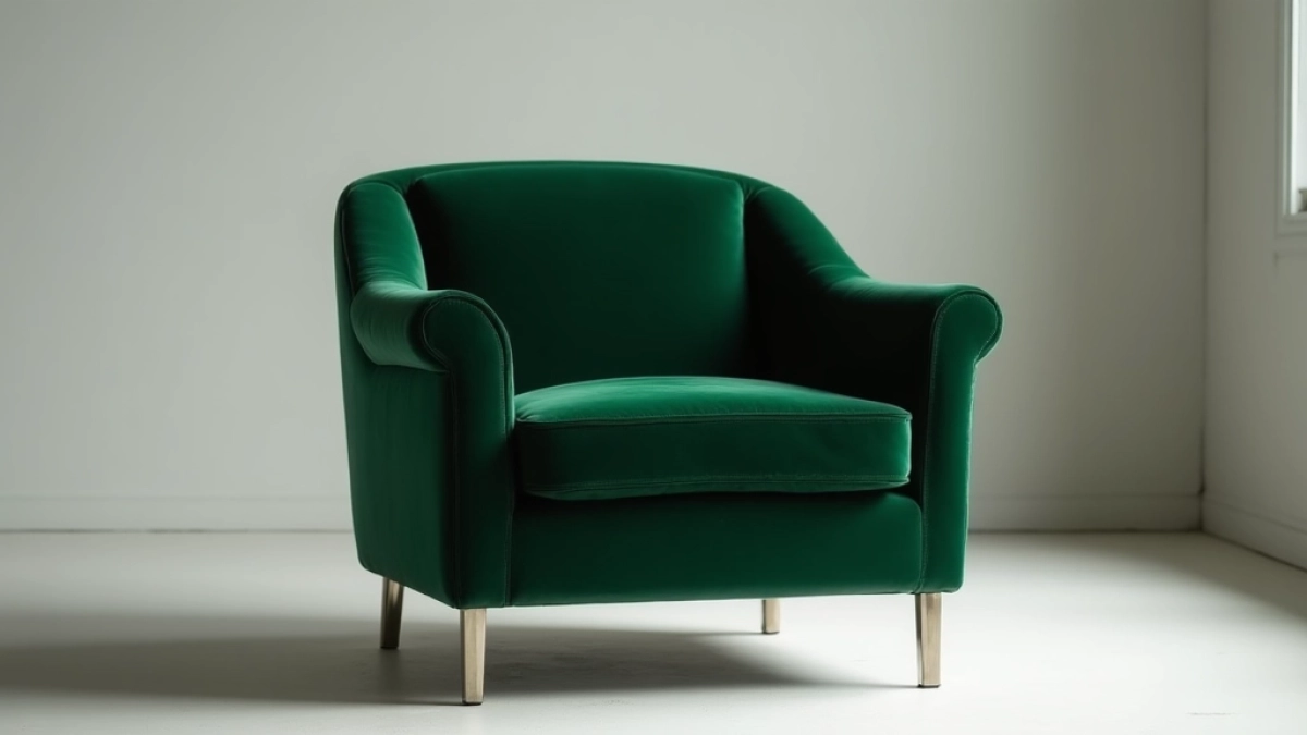 butelkowozielony fotel welurowy