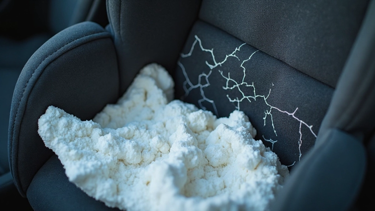 pekniety styropian w foteliku