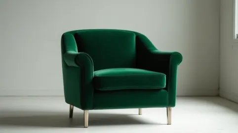 butelkowozielony fotel welurowy