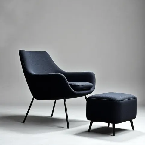 Fotel nowoczesny z podnóżkiem