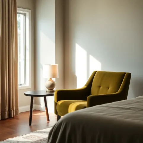 Fotel w sypialni aranżacje