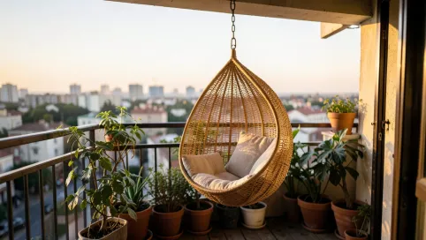 fotel wiszacy na balkon