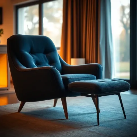 fotel z podnóżkiem