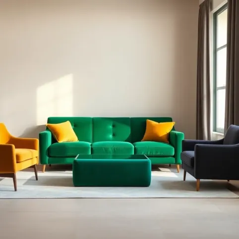Jaki kolor fotela do zielonej kanapy