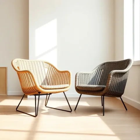 Nowoczesne fotele rattanowe
