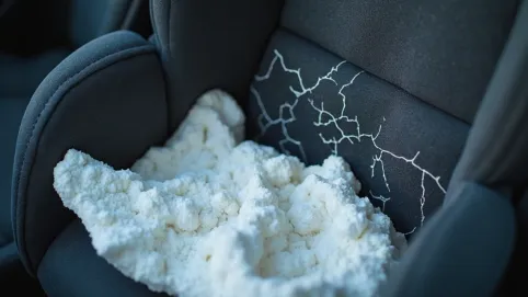 pekniety styropian w foteliku